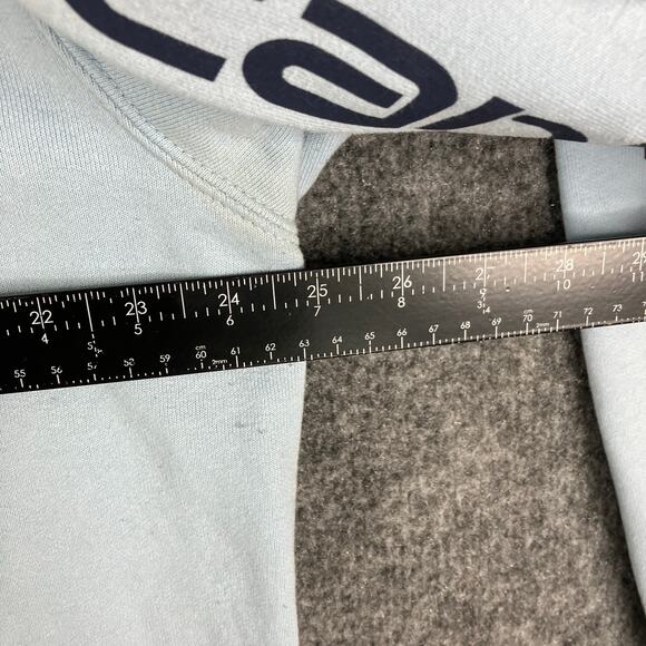 Carhartt Hoodie Mens Size L Light Blue Loose Fit Pullover Workwear Logo Sleeve - Picture 5 of 8